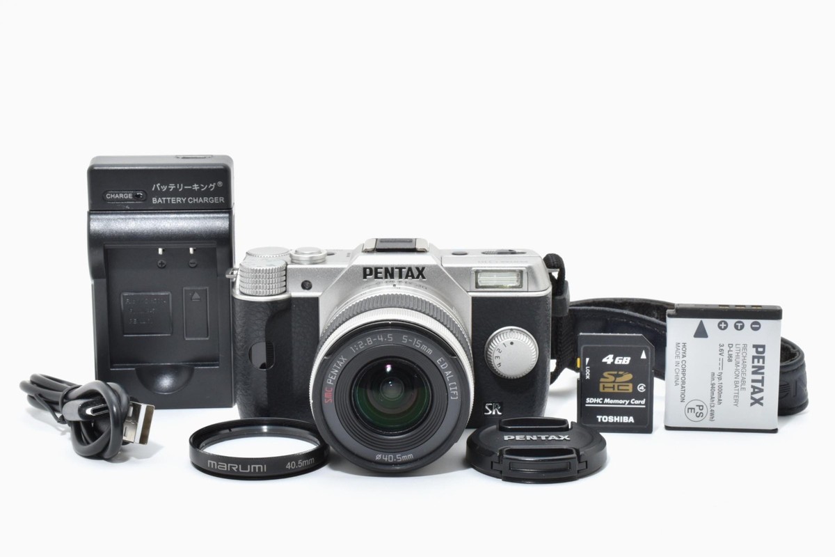 PENTAX Q10 w/02 Standard Lens Kit Silver Shutter Count 1131 [EXC 