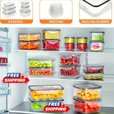 48pcs Plastic Food Storage Containers with Secure Lids Labels  Marker