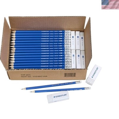 Norica HB Pencils Class Pack with Erasers, 144-Count School Supplies Set, Bre...