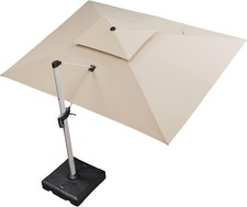 PURPLE LEAF 3 X 4 M Garden Cantilever Parasol, Large Rectangular Patio Umbrella