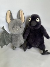 NEW NWT 2 Authentic Jellycat Broox Bat Hocus Crow Halloween Stuffed Animals