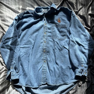 Vintage Legoland Windsor Denim Button Down Shirt Mens Size Large