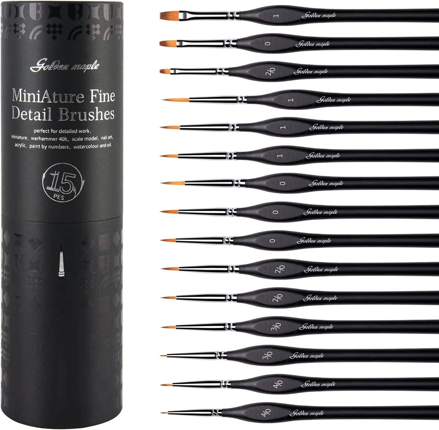 Miniature Paint Brushes, 15PC Model Brushes Micro Detail Paint Brush Set, Fine D