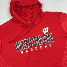 Wisconsin Badgers Captivating Hooded Sweatshirt Men 2XL Red Football NCAA NWT