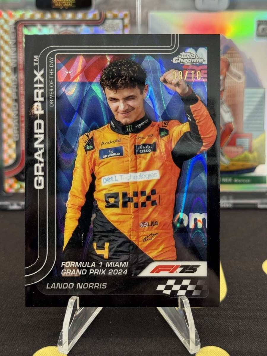 2025 Topps Chrome F1 Lando Norris Black RayWave /10 Refractor #127