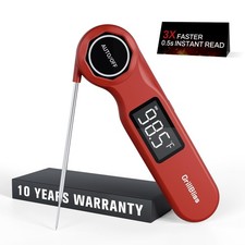 Instant Read Meat Thermometer, GrillBliss USB-C Rechargeable Digital Food The...
