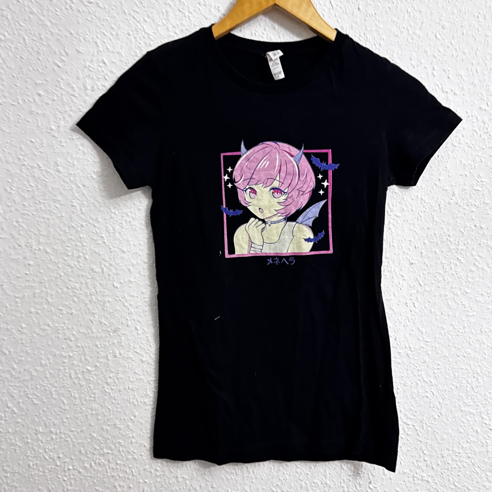 Bella + Canvas Anime Graphic Tee - Black - Size Small - Menhera Devil Girl image 3