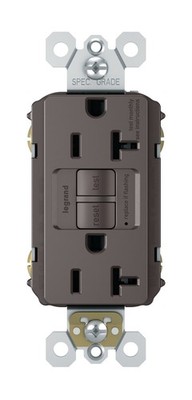 Legrand Radiant 20 Amp GFCI Self-Test Decorator Duplex 1 Pack, Brown