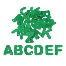 Alphabet Foam Stickers, 52Pcs Letters A-Z EVA Self Adhesive Glitters, Green