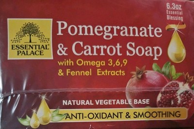 Soap- Pomegranate & Carrot  6 Pcs Soap- 6.3oz By Essential Palace 6 Count