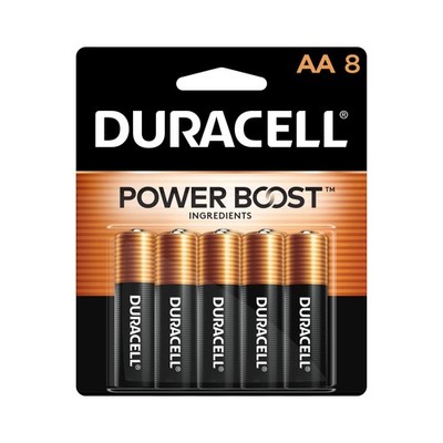 Duracell Coppertop AA Batteries with Power Boost Ingredients, 8 Count Pack Do...
