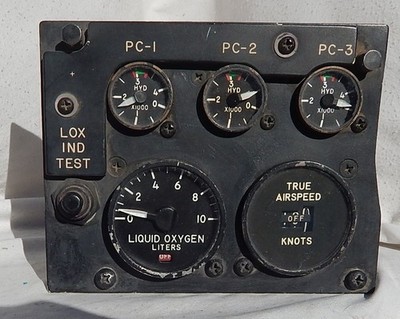 USAF & USN A-7 Corsair II Pilot's Cockpit PC Hydraulics, LOX and TAS Panel