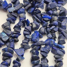 Lapis Lazuli Gem Chip Multi Strand Cascade Necklace With Sterling Silver Clasp