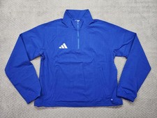 Adidas Ultimate Woven Jacket Womens Small Blue Golf Windbreaker 1/4 Zip KE6413