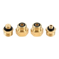 4 Piece Brass EU Gas Bottle Adapter Set for European Gas Cylinder Connections
