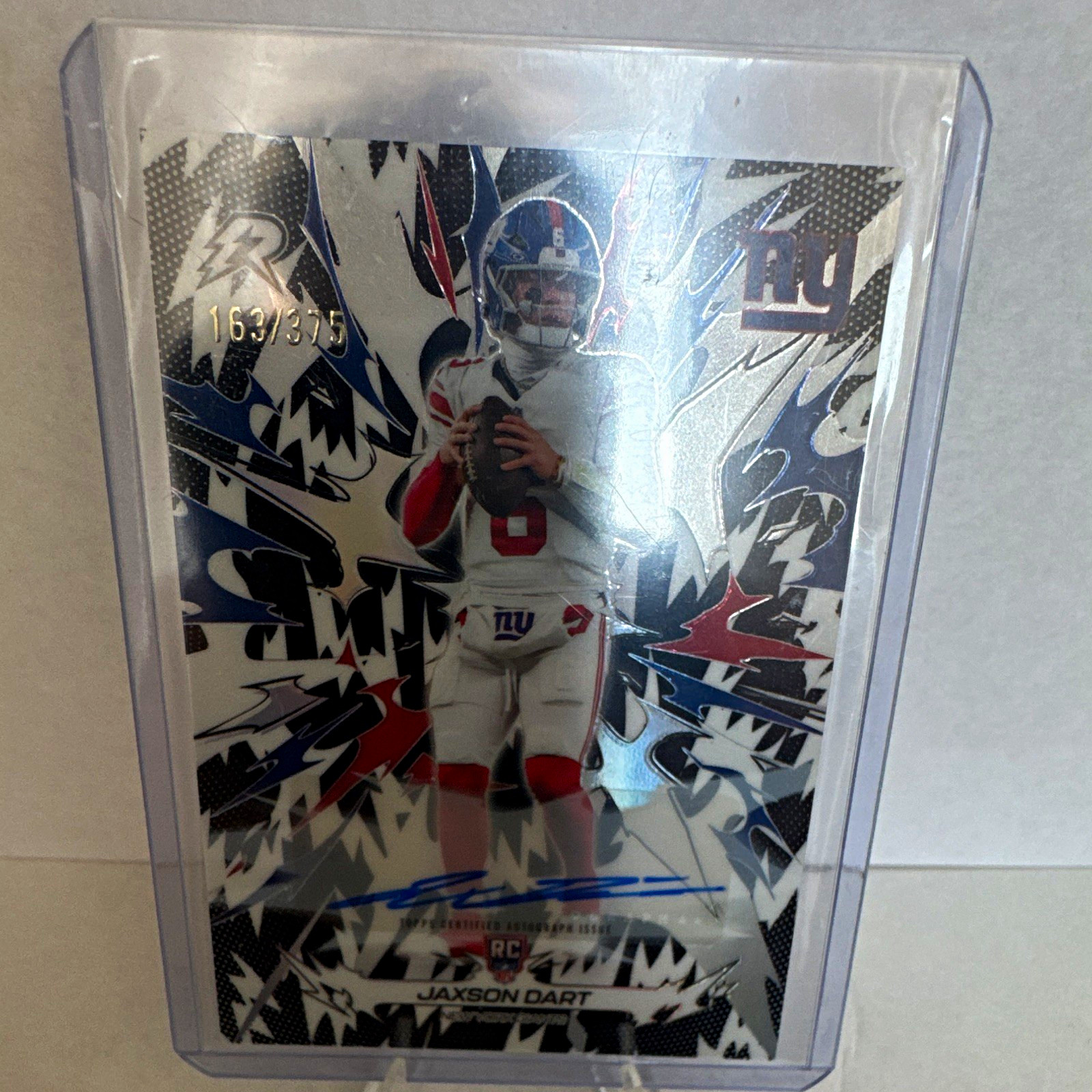 2025 Topps Resurgence Football Jaxson Dart #167 B & W Rookie Signature Auto RC