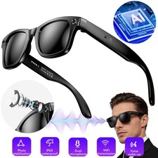 8M AI Smart Glasses Bluetooth Open-Ear Voice Translate Video Recording Camera US