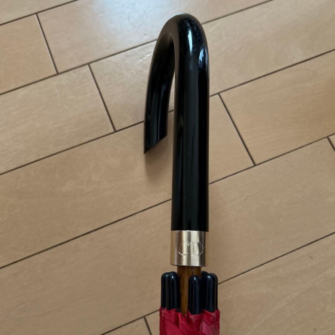 Christian Dior Long Umbrella Navy Red White Pattern With Cover Excellent thumbnail 11