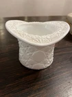 Vintage Fenton White Milk Glass Top Hat in Daisy & Button Pattern 3.25" x 4.5"