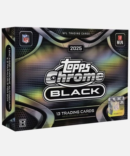 2025 TOPPS CHROME BLACK FOOTBALL HOBBY BOX (1 AUTO) ✅ QTY Available Lot