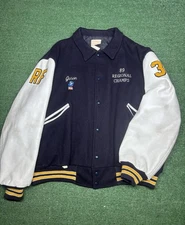 Vintage 80s Letterman Soccer Jacket Size XL 
