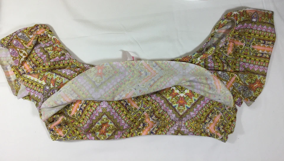  N1840 NWT Victorias Secret Swim Off-Shoulder Ruffle Flounce Crop Bikini Top XS - Image 2 of 4