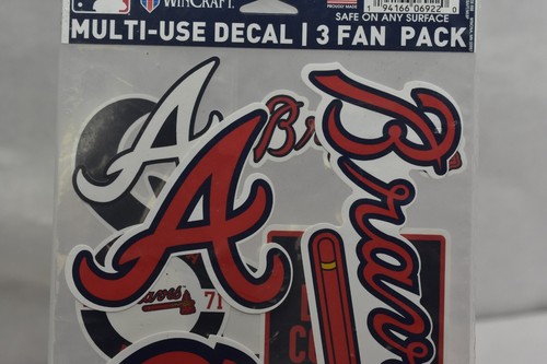 Atlanta Braves WinCraft Multi-Use Decal 3 Fan Pack Bulk Wholesale Lot of 25 - Picture 7 of 7