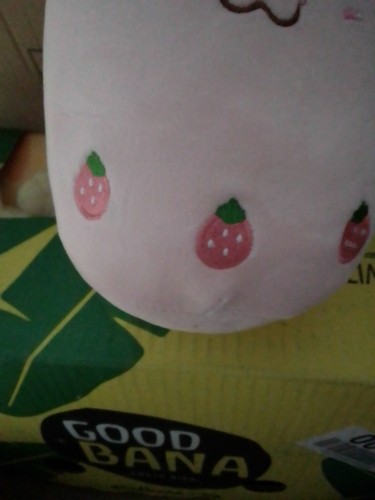 Boba Tea Strawberry Squinting Pink Plush - Picture 2 of 4
