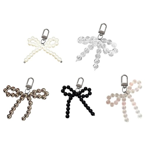 Bead Bowknot Keychain Pendant for Handbag Cute Bowknot Charm for Case Decoration - 第 1/13 張圖片