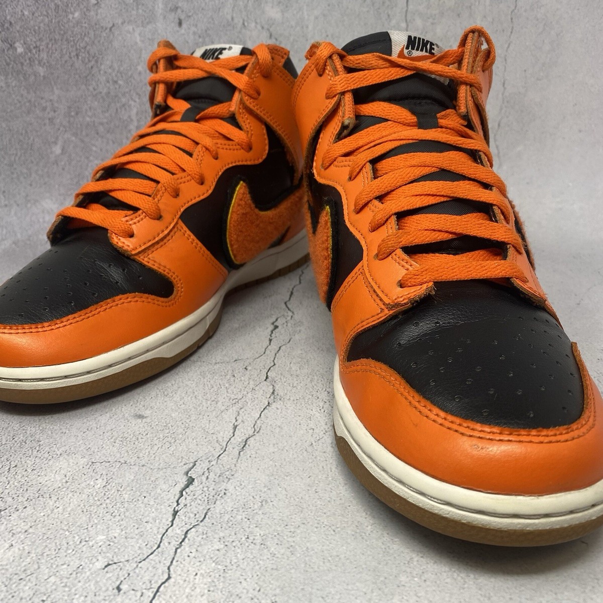 Nike Dunk High Retro University Chenille Swoosh Safety Orange Sz