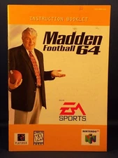 Nintendo 64 N64 Madden Football 64  Authentic Instruction Booklet Manual - Only