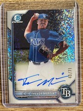 2022 Bowman Chrome Draft Trevor Martin 1st Prospect Sparkle Refractor Auto /71