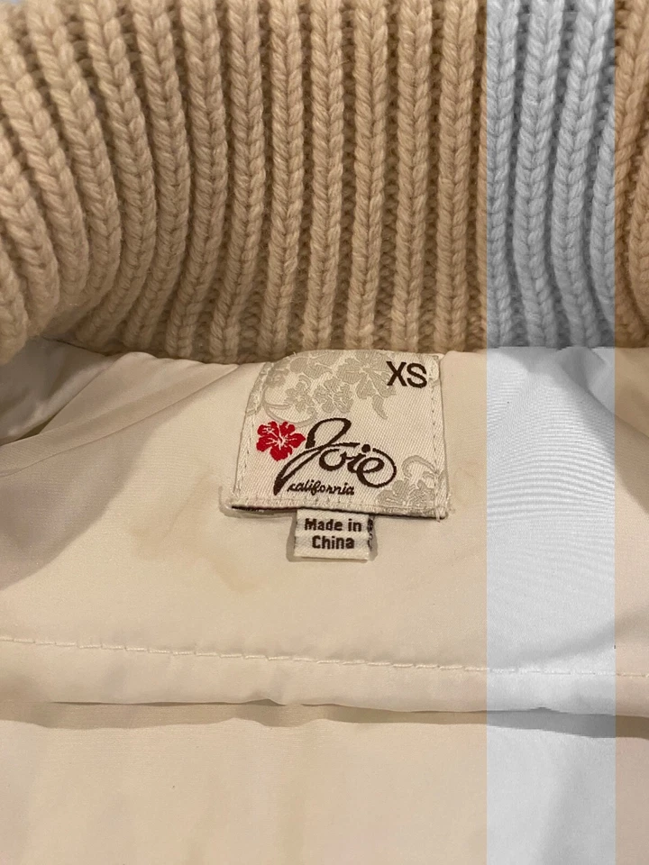 Chaleco para mujer Joie XS aislado con cremallera cachemir/lana tejido con cable usado en excelente estado Foto 3 de 4