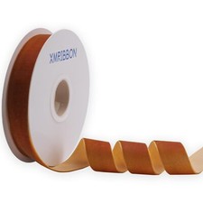 Copper Velvet Ribbon Single Sided 1 Inch by 10 Yards Spool for Wedding Decor