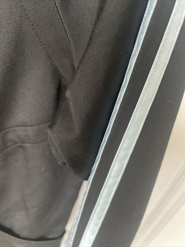 Adidas Warm Up Jacket Black and Light Blue Stripe Zip Up Size Youth Large - Picture 5 of 14