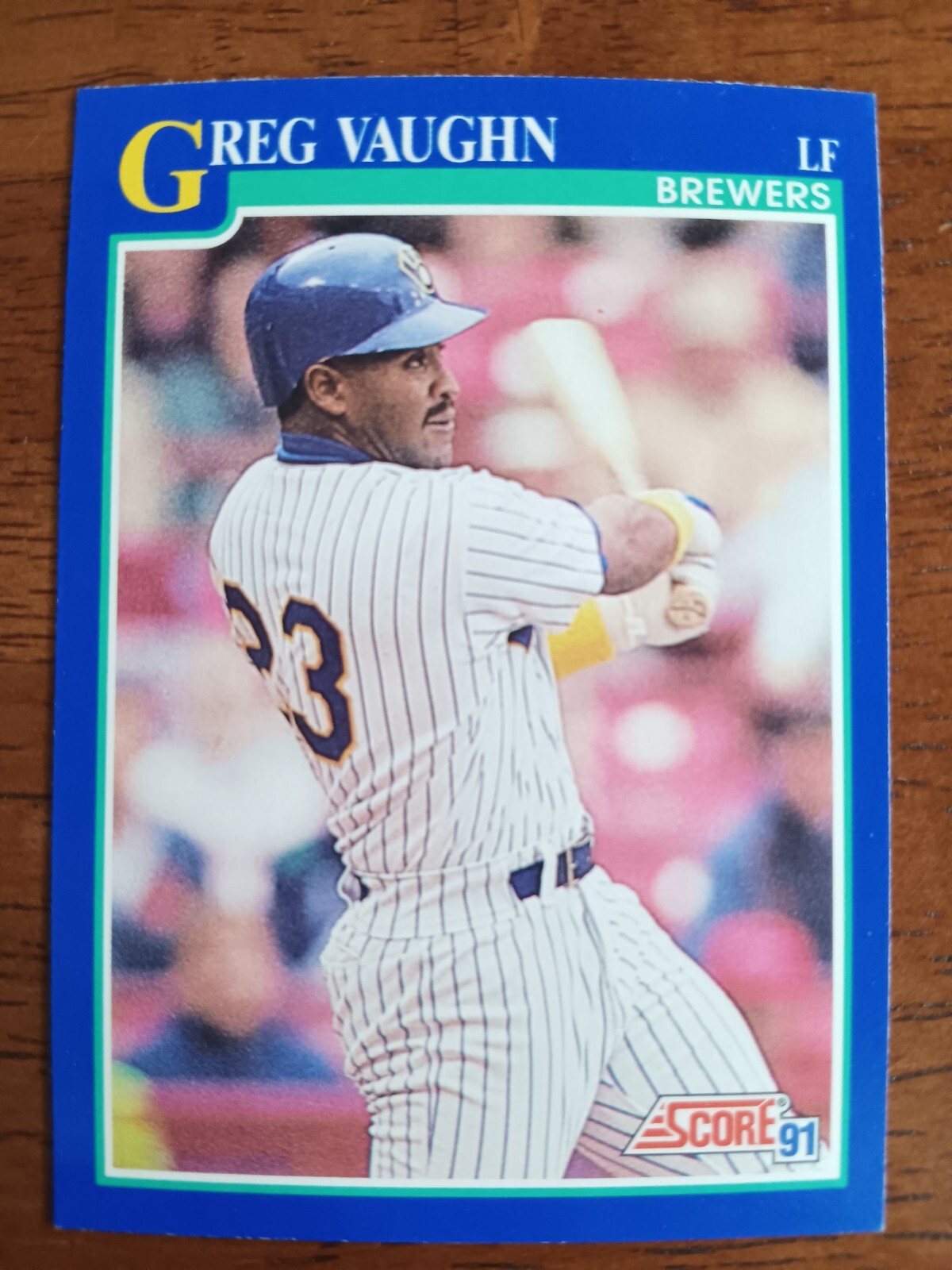 GREG VAUGHN MILWAUKEE BREWERS 1991 SCORE BASEBALL #528