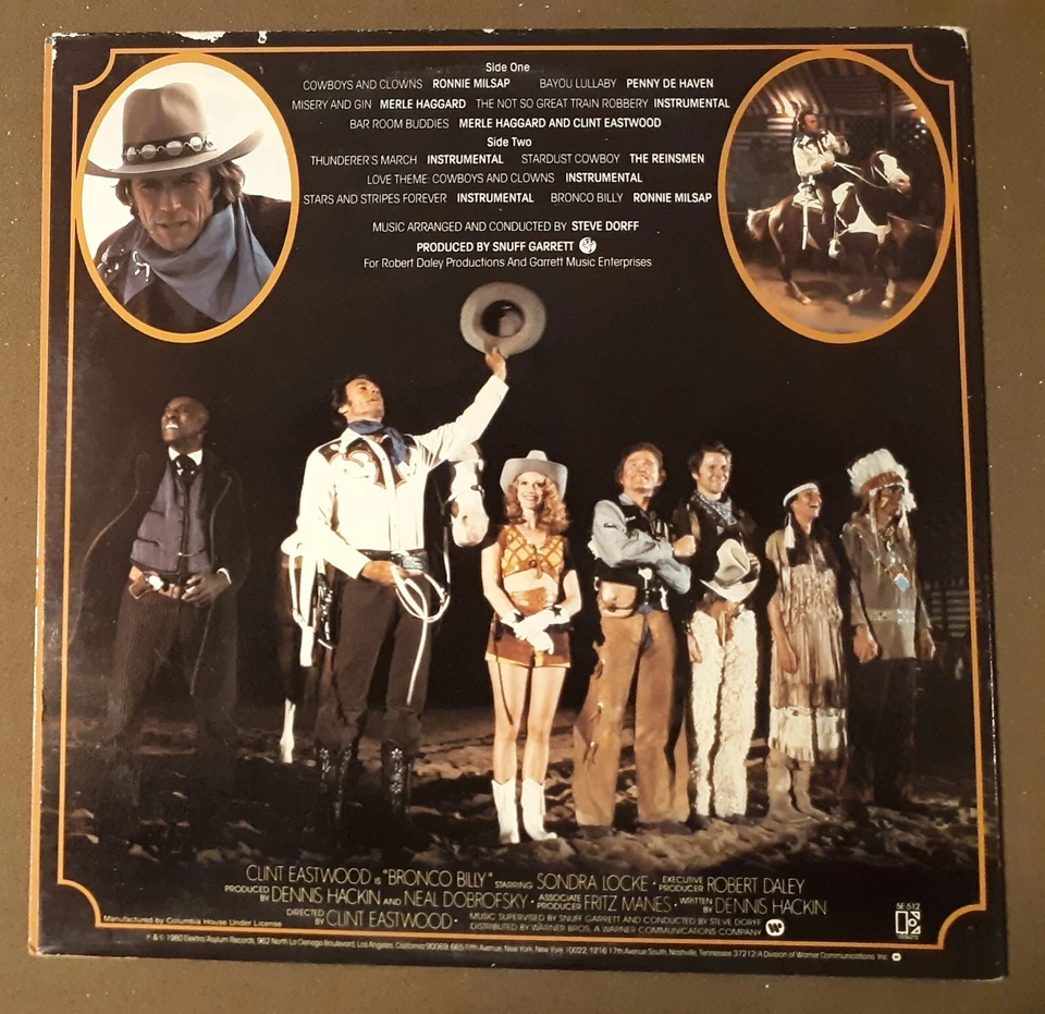 Clint Eastwood Bronco Billy Original Music Soundtrack 33rpm VINYL LP Record - Image 3 of 3