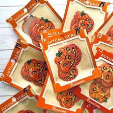 RARE Vintage Dennison Halloween Seals Sealed NIP Pumpkin Jack O'Lantern Stickers
