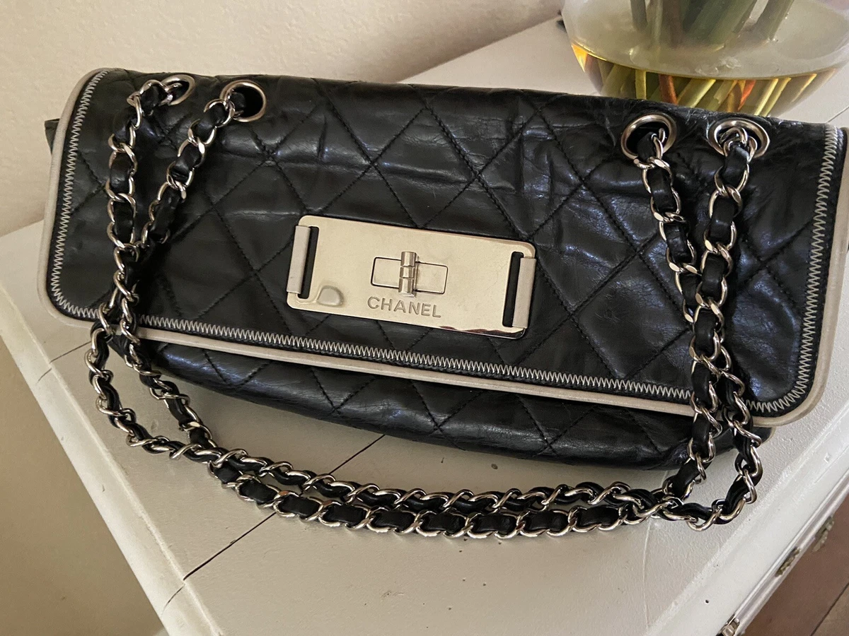 chanel bag authentic black Leather With Authenticity Card