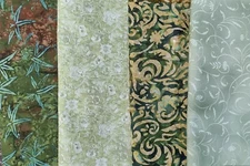 4Yds/1Yd Each Green Cotton Fabric-Skywriting P&B Textiles-Complements Danhui Nai