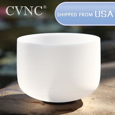 432Hz 8"F Frosted Quartz Crystal Singing Bowl Heart Chakra W/Mallet