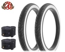 2 WHITEWALL BICYCLE ALTA FAT 26 X 3.00 TIRES SEMI-SLICK WAYMAKER TREAD W/TUBES