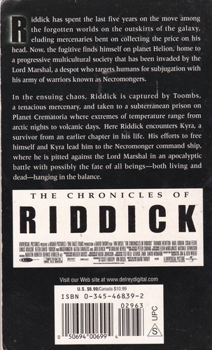 The Chronicles of Riddick by Alan Dean Foster (Paperback) - Imagen 2 de 2