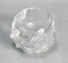 Vintage GLASS Clear SWIRL DESIGN Trinket BOX With Lid