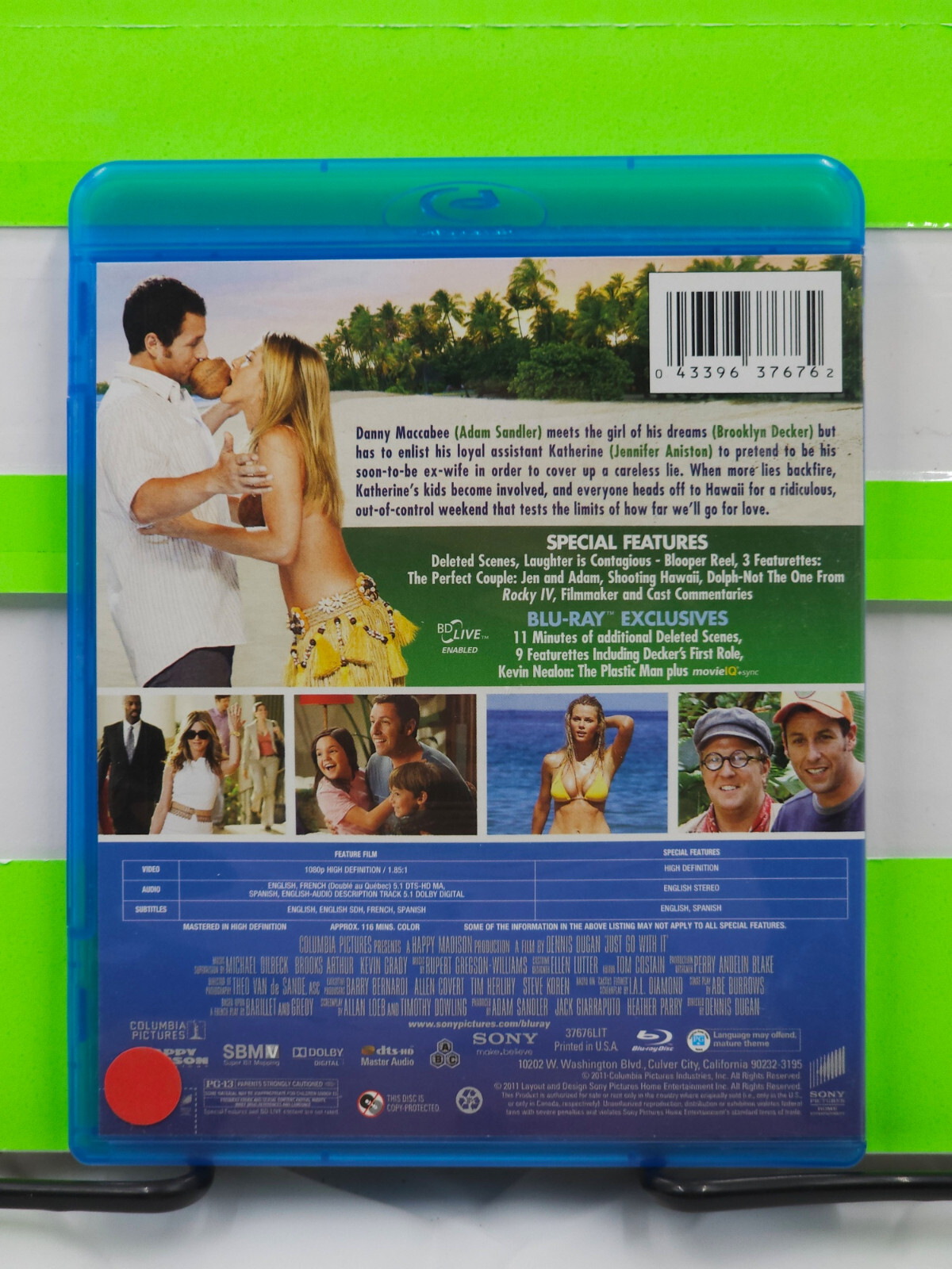 JUST GO WITH IT ADAM SANDLER JENNIFER ANISTON SINGLE DISC BLU RAY