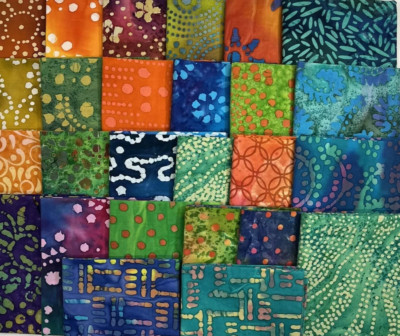 48 PCS BATIK ~ 5''X5'' PRE-CUT QUILT SQUARES CHARM PACK ~ FREE SHIPPING