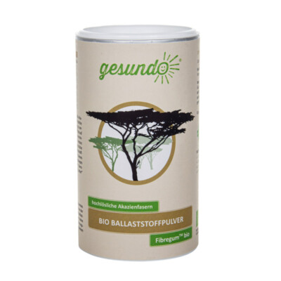 Bio Ballaststoffpulver -  Fibregum aus Akazienfasern - 200 g Dose - gesundo