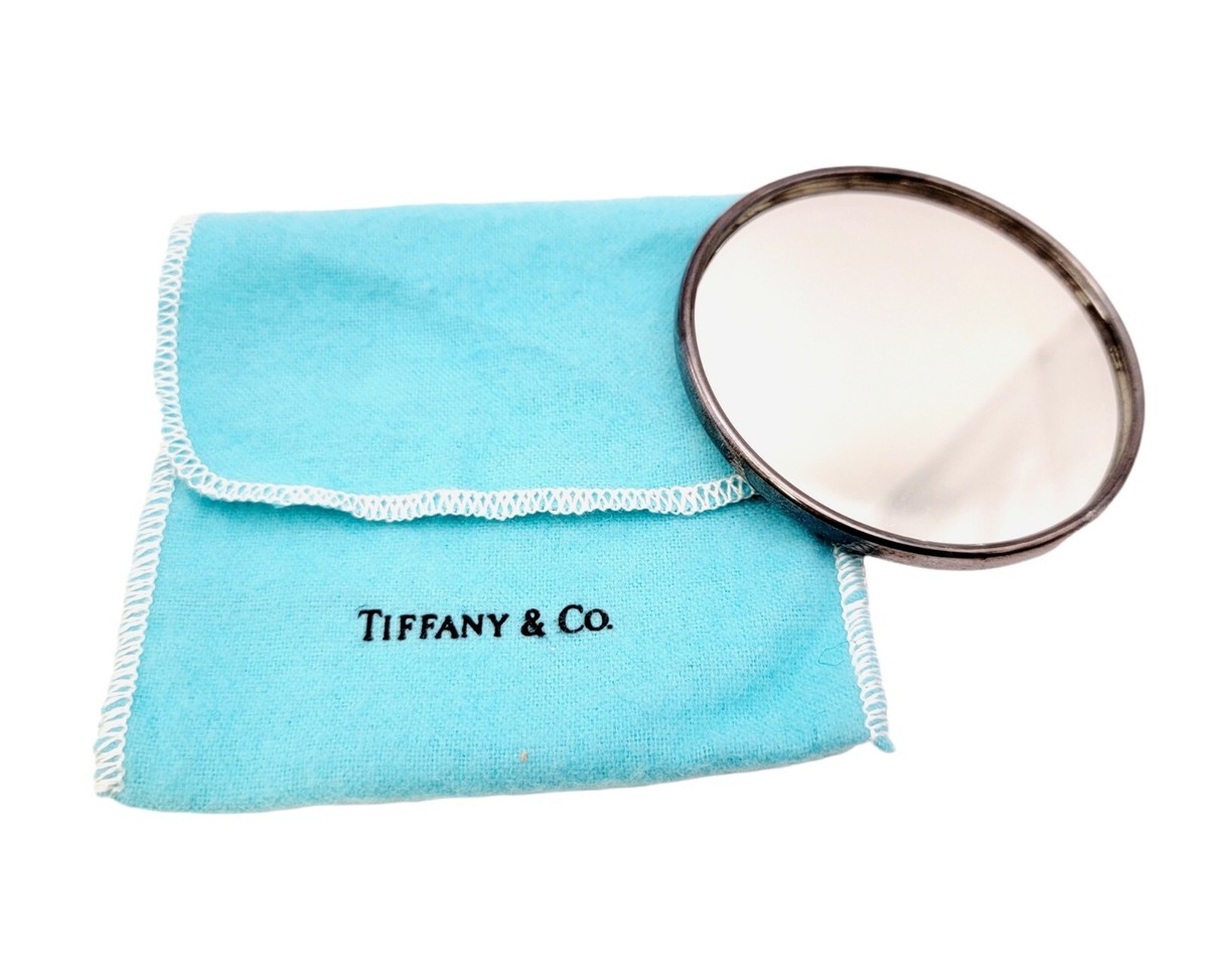Tiffany/ティファニー ハンディミラー・手鏡 ビンテージ Tiffany & Co. Hand Mirror Polished Silver Plated Compact with Leaf