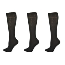 Women and Girls Socks, School and College Uniform Socks, Knee High 3 Pair Socks