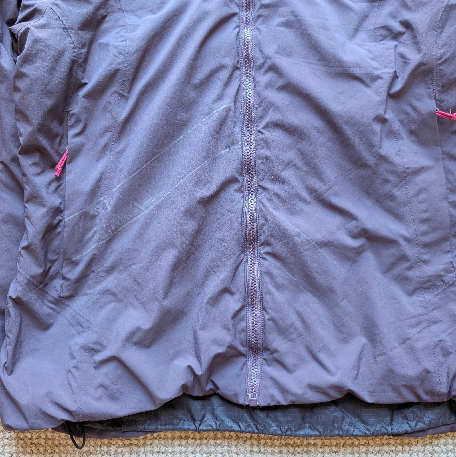 Arc'teryx Kappa Felpa con Cappuccio Windstopper Giacca Isolata Viola Donna XL #ARC398